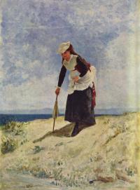 G. De Nittis, “Donna sulla rena” (1870), Barletta, Pinacoteca G. De Nittis.